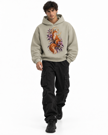 Men's Sculpted Heavyweight Fox Graphic Hoodie