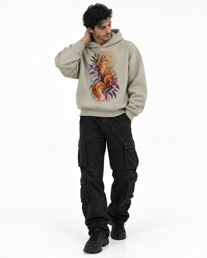 Men's Sculpted Heavyweight Fox Graphic Hoodie
